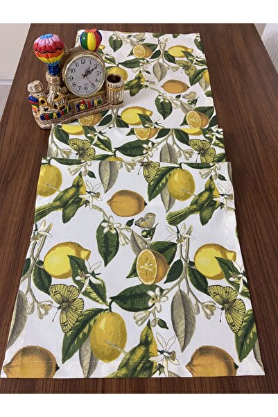 Zeren Home Стійкий до рідини та плям бігун з лимонним візерунком