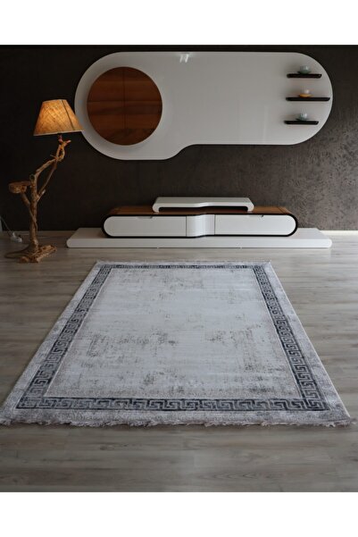 Just Arte Modern Beyaz Salon Halısı Versace Mavi Halı Modelleri Yatak Odası T...