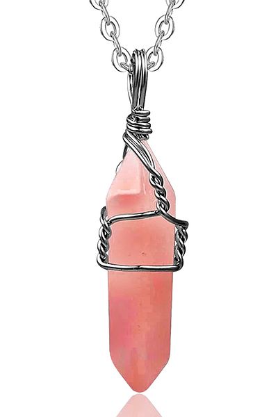 Tesbih Atölyesi Certified Natural High Quality Pink Rose Quartz Stone Necklace