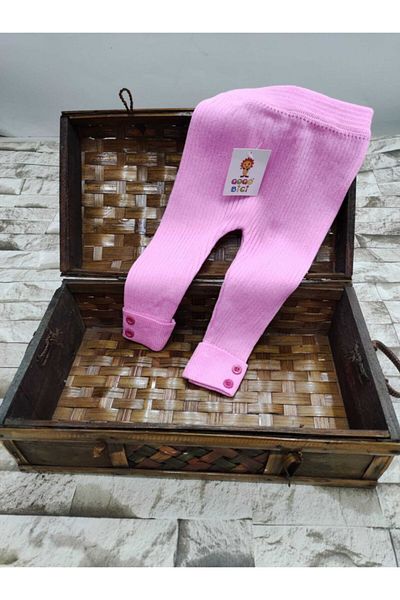 gogo bici Meriç Bebe Button Detailed Ribbed Baby Knitwear Leggings