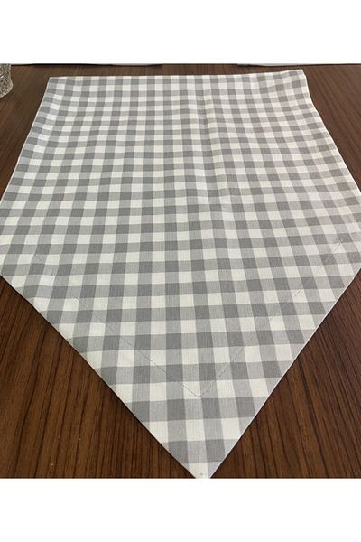 Zeren Home Rezistent la lichide și la pete 50 X 170 Triunghi de alergare - carouri gri
