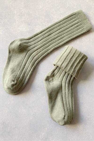Li Puna Seamless Khaki Knee-Length Baby Socks