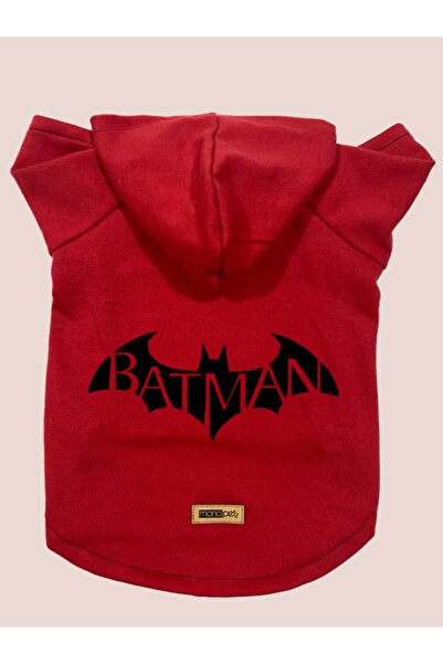 Monopetz Hooded Sweatshirt Dog And Cat Outfit - Red Batman - Size M