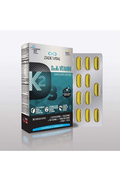 Zade Vital Vitamin D3+k2 - 30 Hooded Blister, 1 Pack