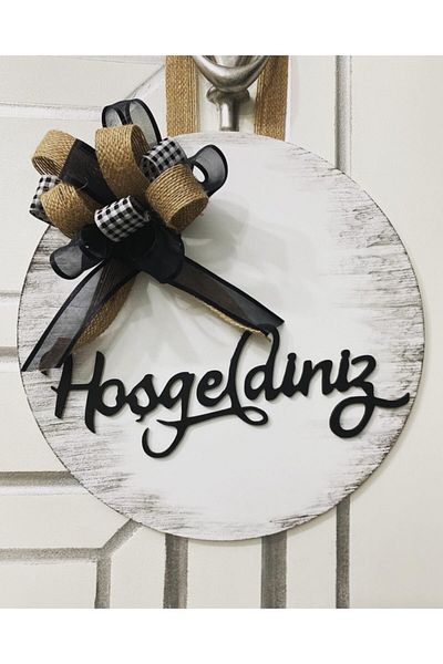 HOBİ55 Στολίδι πόρτας καλωσορίσματος Ξύλινο Kp-81