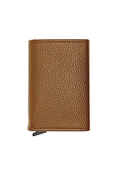 Garbalia Men's Brown Automatic Mechanism Card Holder Wallet