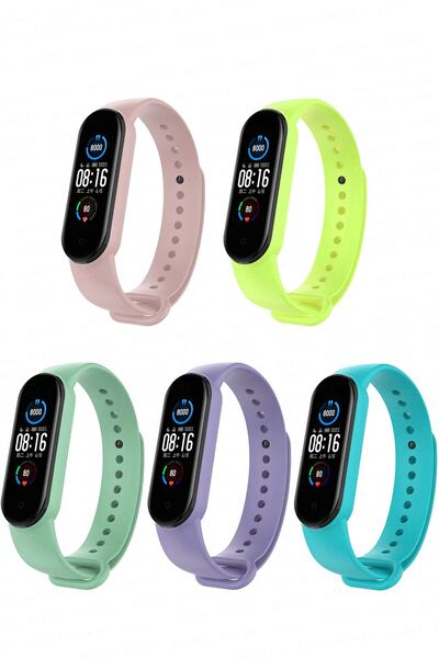 PUFWİN مجموعة السوار المتوافقة مع Xiaomi Mi Band 5 و6 مكونة من 5 قطع