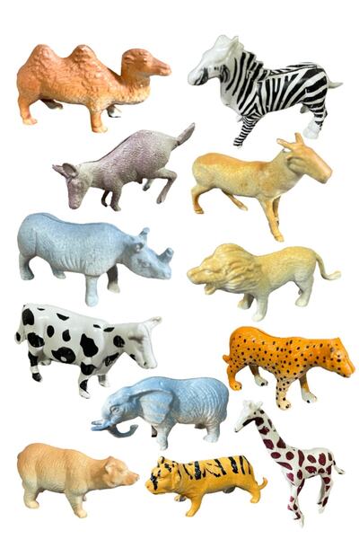 Hyd Animal World Sök Tak Plastik Evcil Ve Yabani Hayvan Serisi 12'li Set