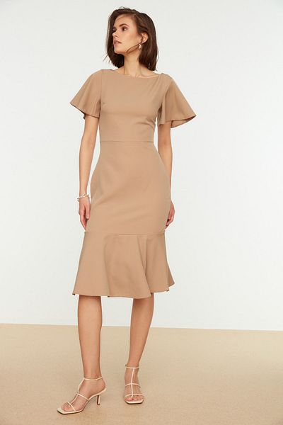 Trendyol Collection Φόρεμα με επένδυση από βιζόν με επένδυση μίντι TWOSS20EL1342