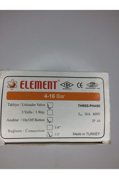 Element استنزاف تشغيل/إيقاف 4-16 مفتاح ضغط ثلاثي الطور 1/2 اتصال 16 أمبير 400 فولت
