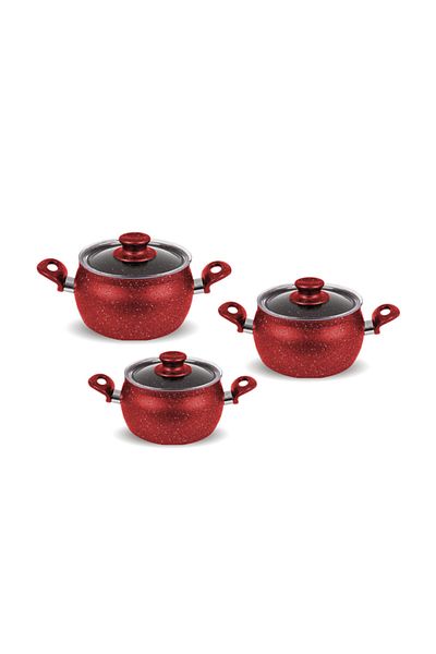 FMS Granite Mina Casserole Set Red