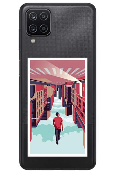 WANNA PROTECT Samsung A12 Reverse City Design Patterned Transparent Silicone ...