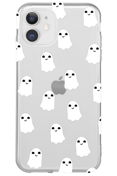WANNA PROTECT iPhone 12 Ghost Design Patterned Transparent Silicone Phone Case