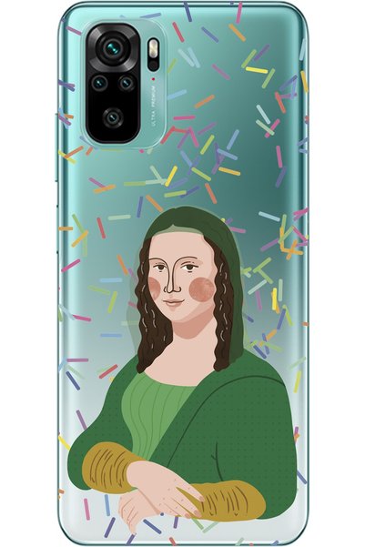 WANNA PROTECT Xiaomi Redmi Note 10S Mona Lisa Design Patterned Transparent Si...