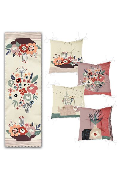 Realhomes Onedraw Special Design Hidden Design Set de 4 perne pentru scaune puf și 1 pasaj