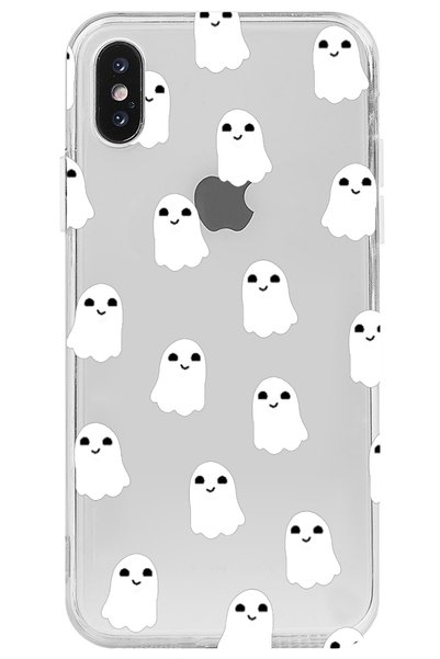 WANNA PROTECT iPhone XS Compatible Ghost Design Patterned Transparent Silicon...