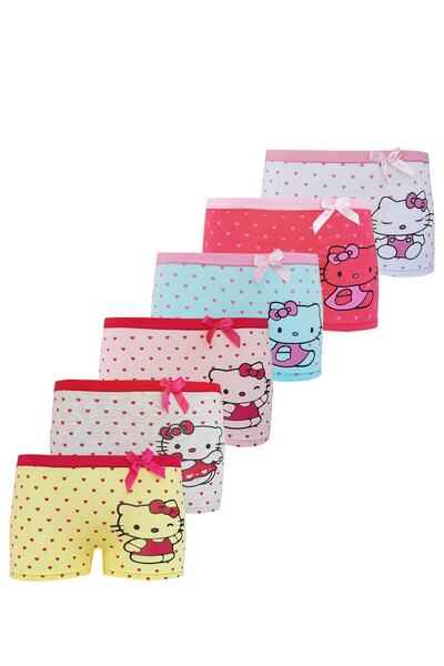 Hepsine Rakip Set de 6 fete Cute Kitten Boxer Bumbac Lycra Fun