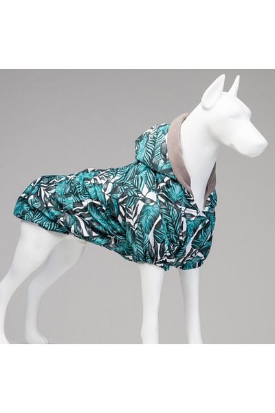 Lindodogs Size 1 Aqua Black Fleece Dog Raincoat