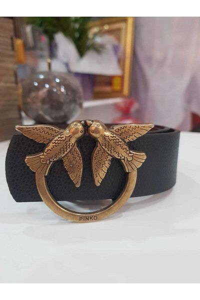 BellaVino Γυναικεία μαύρη χάλκινη ζώνη πόρπης R6090