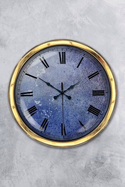 Kasva Concept ساعة حائط بفم معدني ذهبي مقاس 40 سم للديكور على شكل هدية