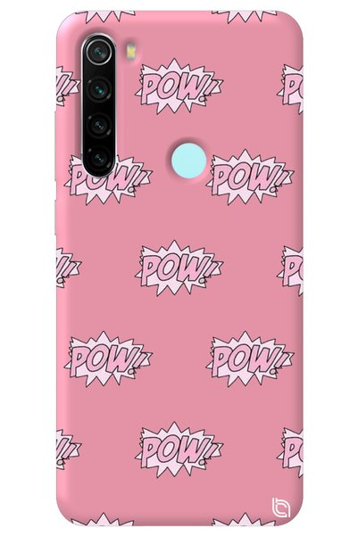 WANNA PROTECT Xiaomi Redmi Note 8 Pink Color Pow Inside Velvet Patterned Sili...