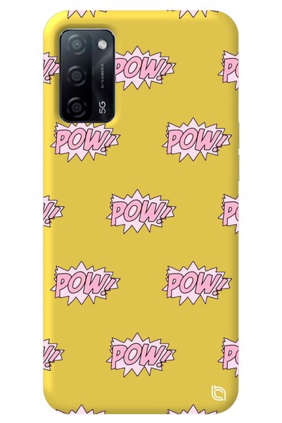 WANNA PROTECT Oppo A52 Yellow Colored Pow Inside Velvet Patterned Silicone Ph...