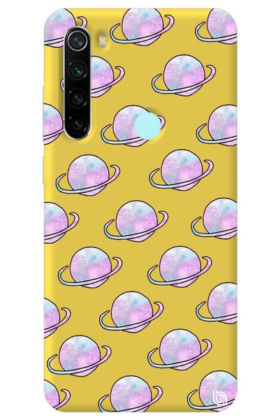 WANNA PROTECT Xiaomi Redmi Note 8 Yellow Color Saturn Velvet Patterned Silico...