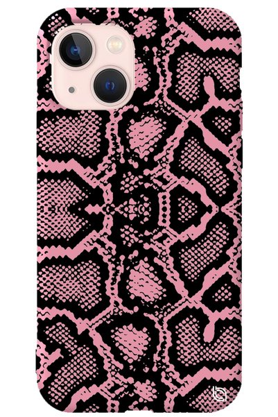 WANNA PROTECT Iphone 13 Pembe Renkli Yılan Derisi Içi Kadife Desenli Silikon ...