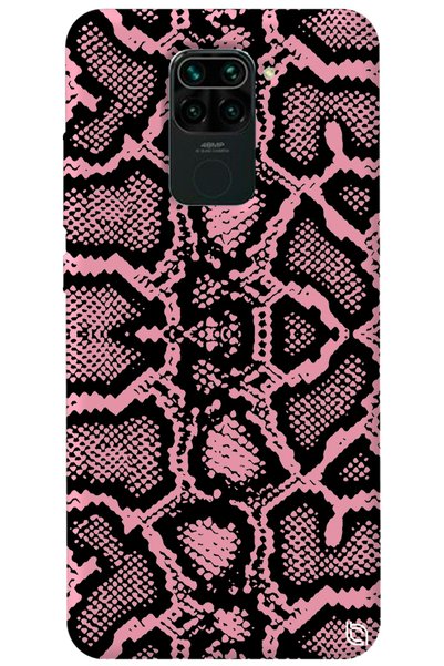 WANNA PROTECT Xiaomi Redmi Note 9 Pink Color Snake Skin Velvet Patterned Sili...