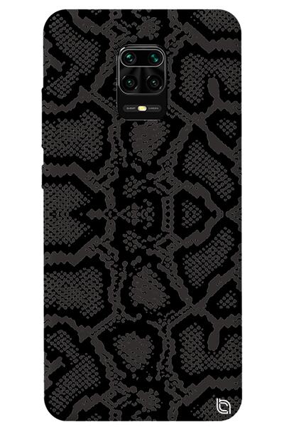 WANNA PROTECT Xiaomi Redmi Note 9s Siyah Renkli Yılan Derisi Içi Kadife Desen...