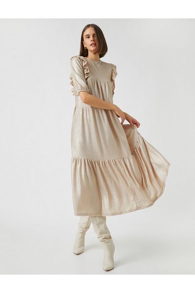 Koton Ruffle Detailed Midi Dress