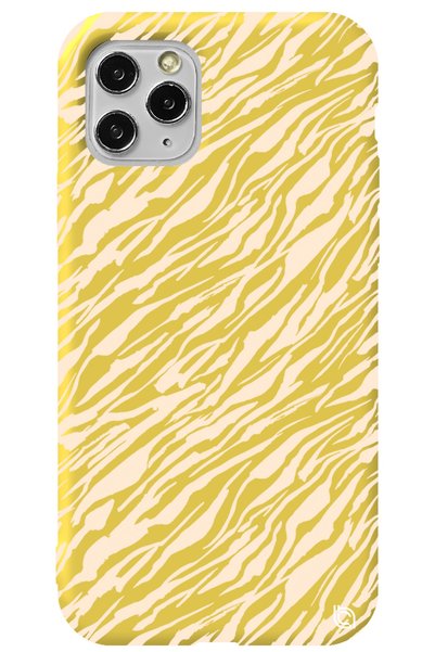 WANNA PROTECT iPhone 11 Pro Max Yellow Colored Lines Velvet Patterned Silicon...