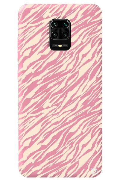 WANNA PROTECT Xiaomi Redmi Note 9S Pink Colored Lines Velvet Patterned Silico...