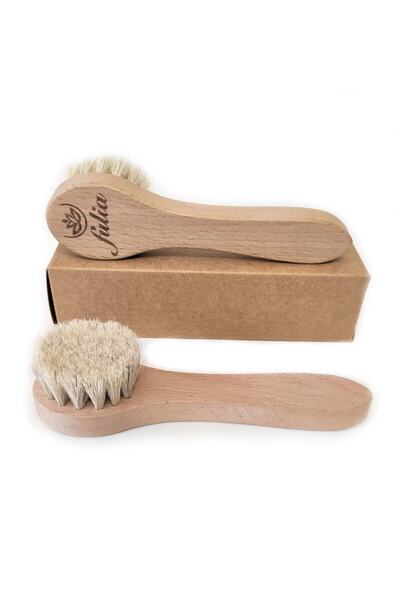 Fulia 100% Natural Horsehair Cellulite Brush and Horsehair Face Brush Set of Two