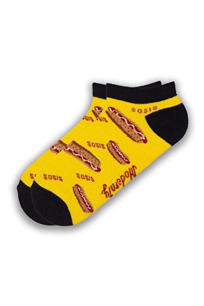 Modernity Colorful Perfumed Fastfood Patterned Set of 4 Unisex Booties Socks