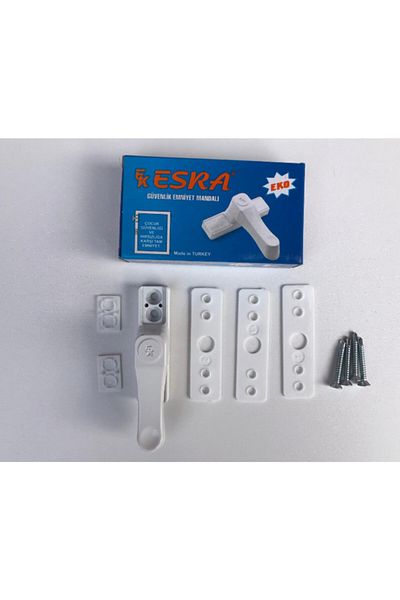 İstanbul E-Hırdavat PVC Door Window Security Lock Safety Child Lock White 2 Pieces