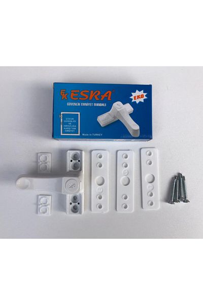 İstanbul E-Hırdavat PVC Door Window Security Lock Safety Child Lock White 2 Pieces