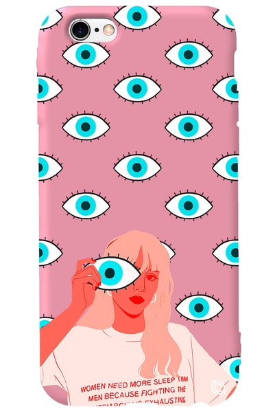 WANNA PROTECT iPhone 6 6S Pink Color Premium Velvet Eye Patterned Silicone Ph...