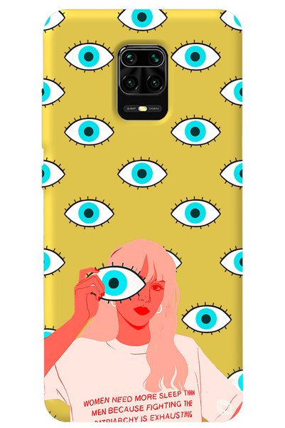 WANNA PROTECT Xiaomi Redmi Note 9S Yellow Color Premium Velvet Eye Patterned ...