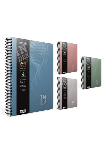 Gıpta مؤشر 17x24 140 ورقة غطاء صلب دفتر حلزوني مخطط (4625) مخطط