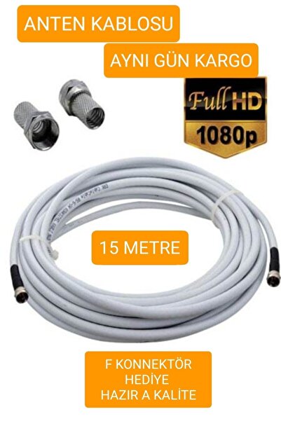 OEM Çanak Anten,uydu,televizyon Kablosu Rg6 Hd 15 Metre