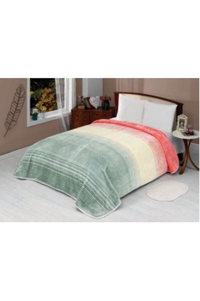 MİNK Lacasa Luxury Mink King Size 1088 Red Blanket 200x240 &hem Blanket & Bedspread