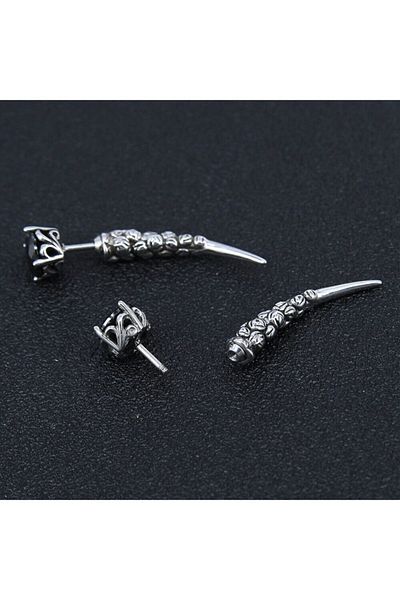 northstarshop خمر سبايك طويل القوطية مسمار تصميم الزركون حجر السائق 316l أقراط الصلب للرجال