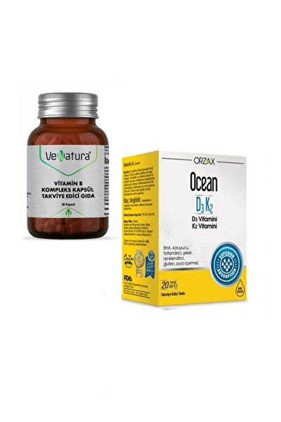 VeNatura Vitamin B Complex Capsule Food 30 Capsules D3K2 20 ml Drops 400 Doses