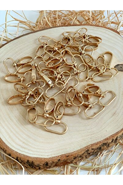 makrobel Makrome Anahtarlık Ve Çanta Kancası 2.5 Cm Gold 10 Adet