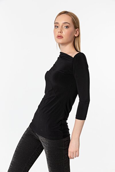 Laranor Μπλούζα με λεπτομέρεια μαύρου γιακά και τριών τετάρτων μανίκια