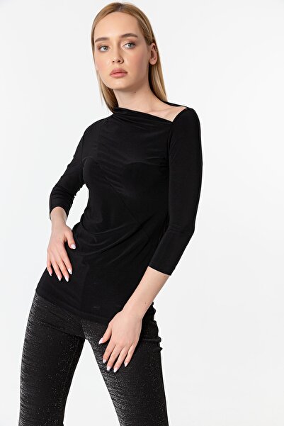 Laranor Μπλούζα με λεπτομέρεια μαύρου γιακά και τριών τετάρτων μανίκια