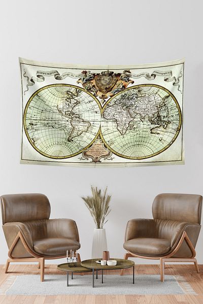 Vagonik Antique World Guillaume Delisle Map Wall Cover Carpet 140 X 100 Cm-70x100 Cm