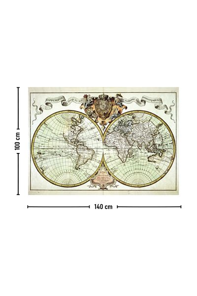 Vagonik Antique World Guillaume Delisle Map Wall Cover Carpet 140 X 100 Cm-70x100 Cm