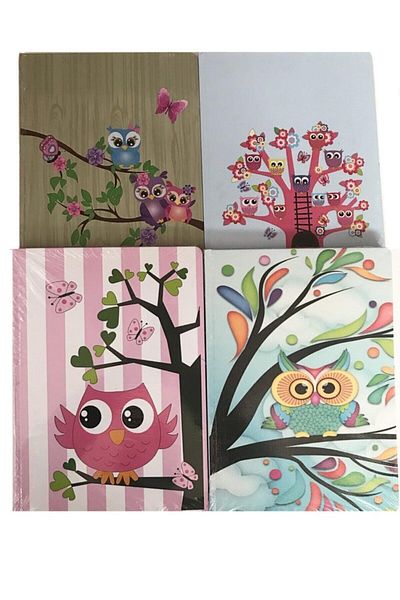 Mikro Owl Series A-5 120 Sheets Checked Hard Cover Notebook